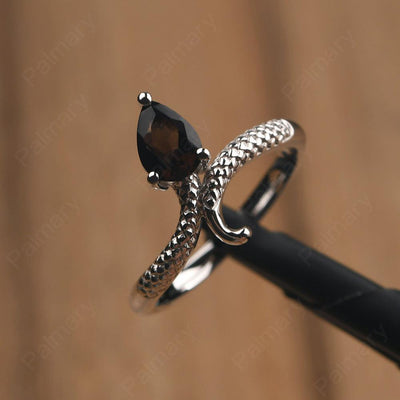 Snake Smoky Quartz  Solitaire Ring - Palmary