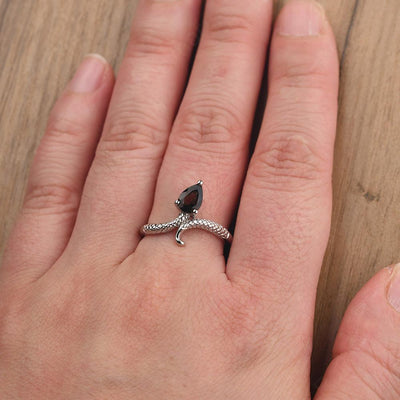 Snake Smoky Quartz  Solitaire Ring - Palmary