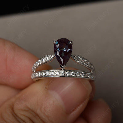 Pear Shaped Alexandrite Engagement Rings - Palmary
