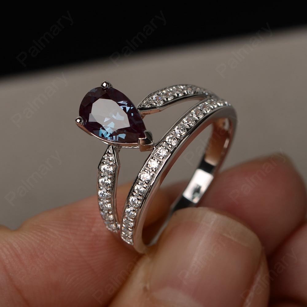 Pear Shaped Alexandrite Engagement Rings - Palmary