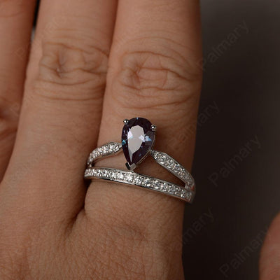 Pear Shaped Alexandrite Engagement Rings - Palmary