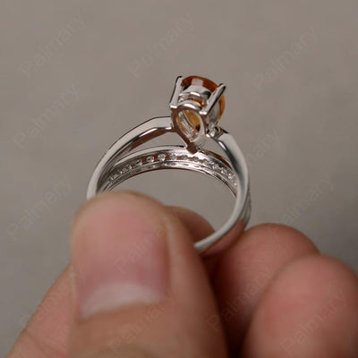Pear Shaped Citrine Engagement Rings - Palmary