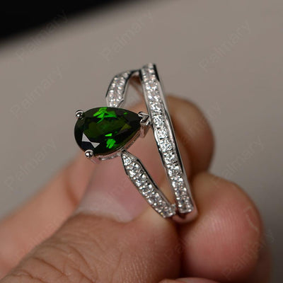 Pear Shaped Diopside Engagement Rings - Palmary