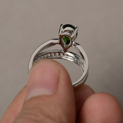 Pear Shaped Diopside Engagement Rings - Palmary