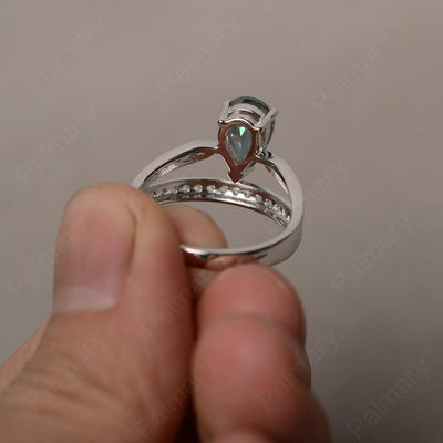 Pear Shaped Mystic Topaz Engagement Rings - Palmary