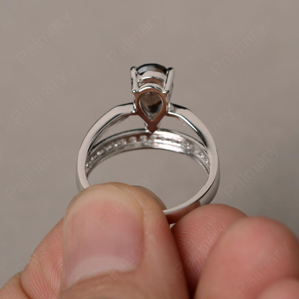 Pear Shaped Smoky Quartz  Engagement Rings - Palmary