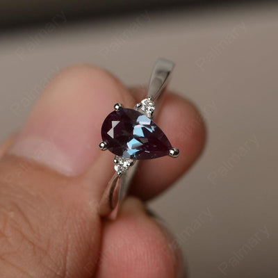 Pear Shaped Alexandrite Promise Rings - Palmary