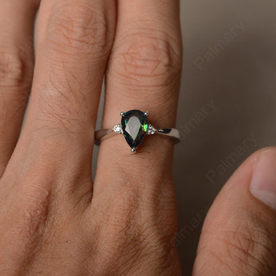 Pear Shaped Mystic Topaz Promise Rings - Palmary