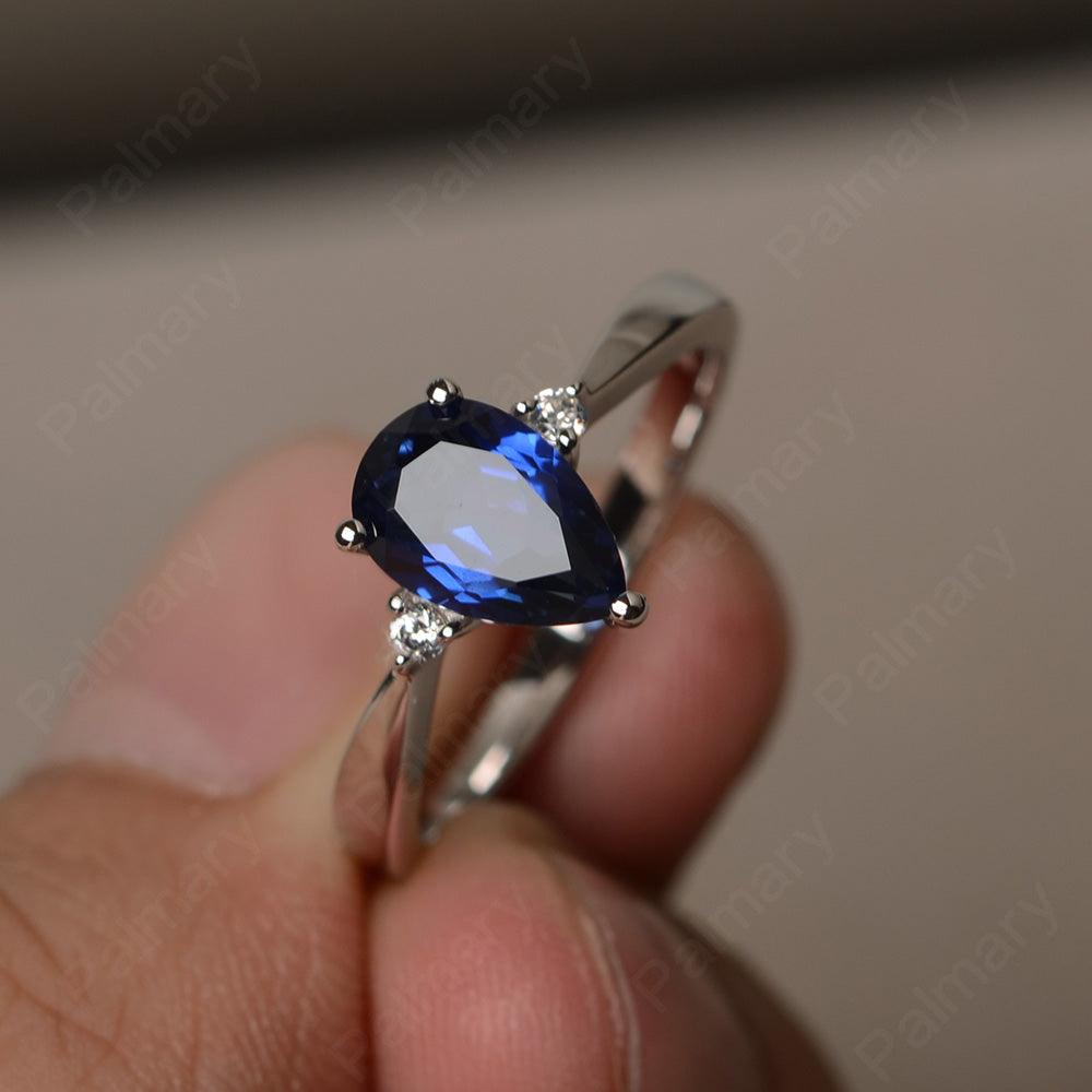Pear Shaped Sapphire Promise Rings - Palmary