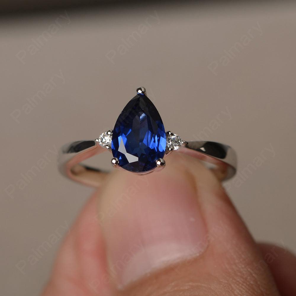 Pear Shaped Sapphire Promise Rings - Palmary