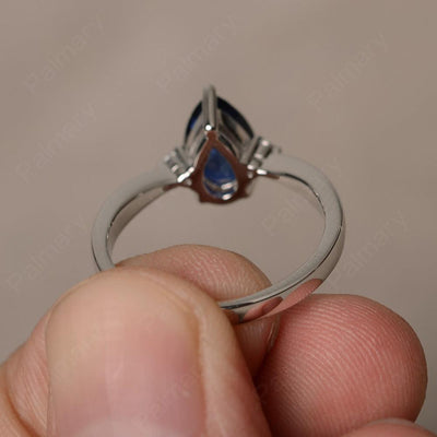 Pear Shaped Sapphire Promise Rings - Palmary