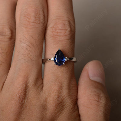 Pear Shaped Sapphire Promise Rings - Palmary