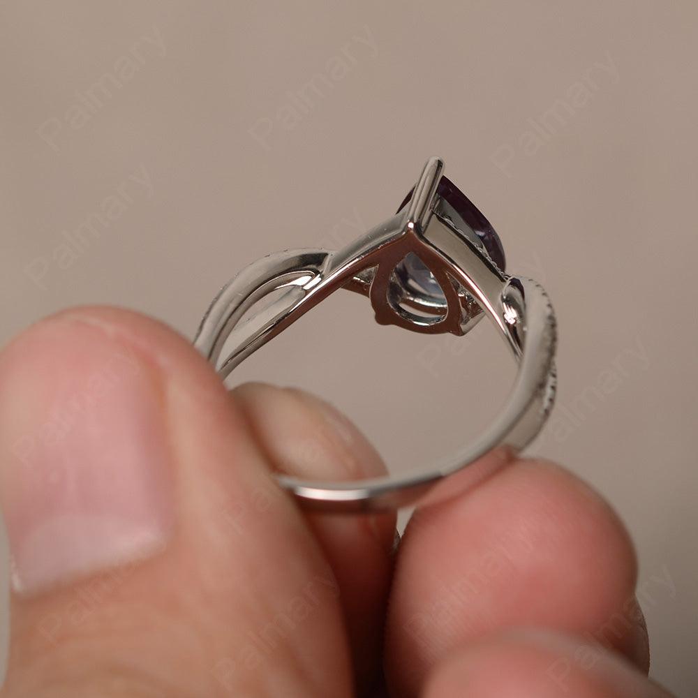 Twisted Band Pear Shaped Alexandrite Rings - Palmary