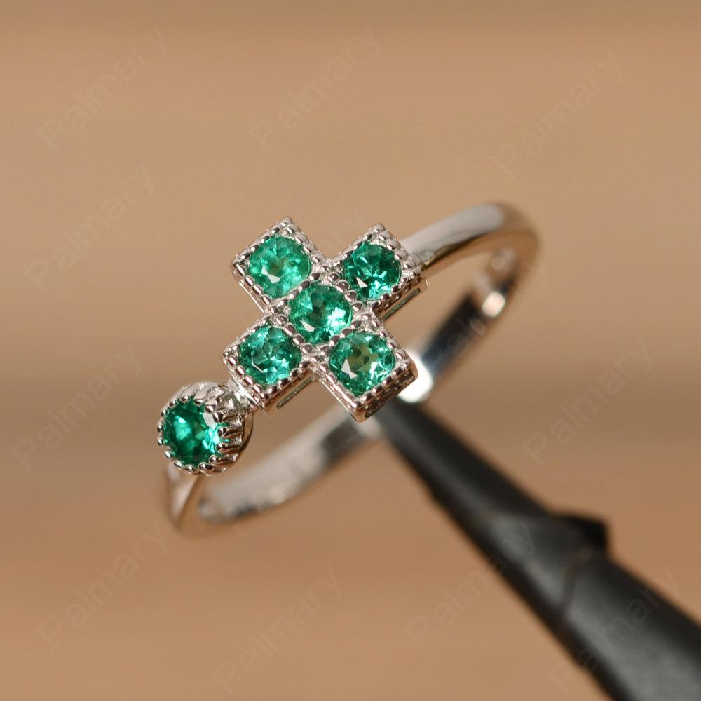 6 Stone Emerald Cross Rings - Palmary