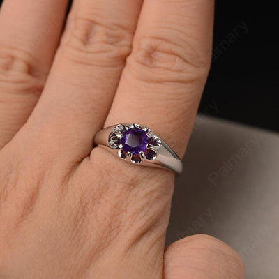 Vintage Amethyst Solitaire Engagement Ring - Palmary