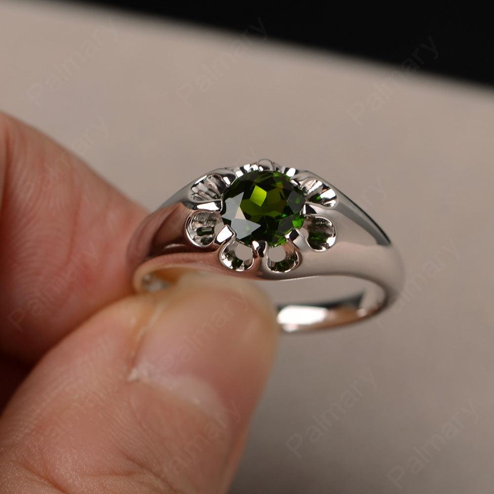 Vintage Diopside Solitaire Engagement Ring - Palmary
