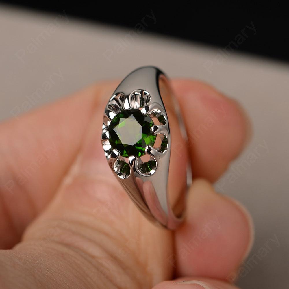 Vintage Diopside Solitaire Engagement Ring - Palmary