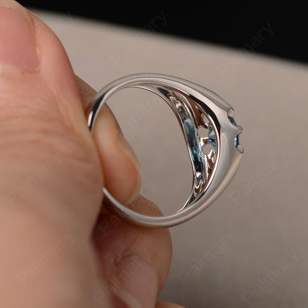 Vintage London Blue Topaz Solitaire Engagement Ring - Palmary