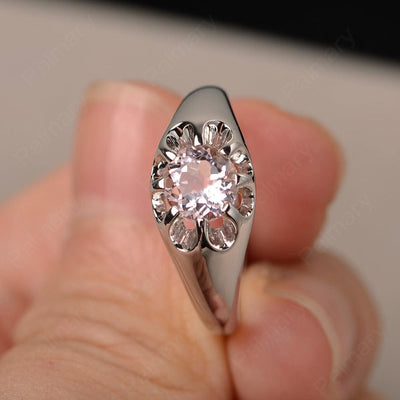 Vintage Morganite Solitaire Engagement Ring - Palmary