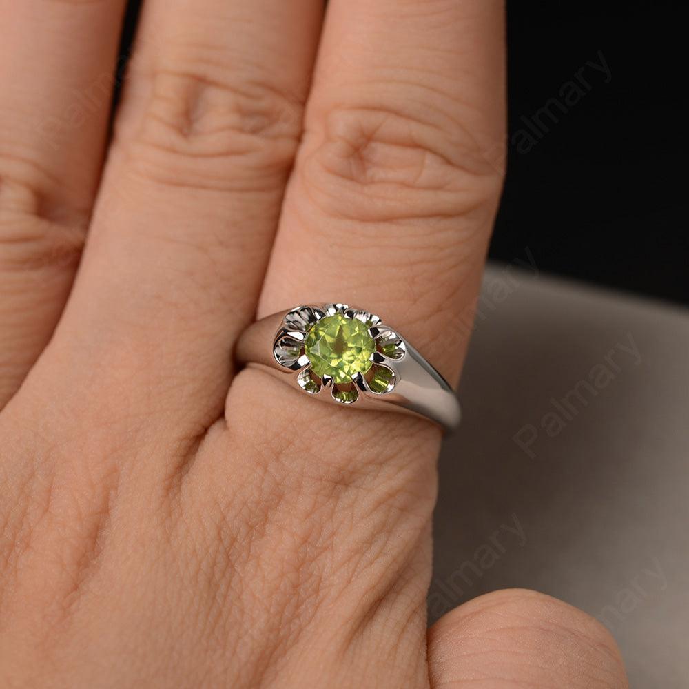 Vintage Peridot Solitaire Engagement Ring - Palmary