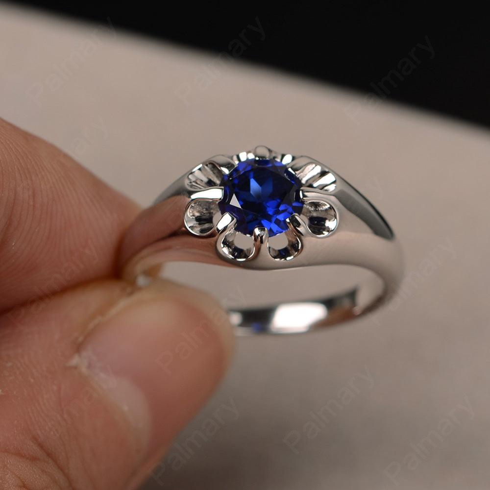 Vintage Sapphire Solitaire Engagement Ring - Palmary