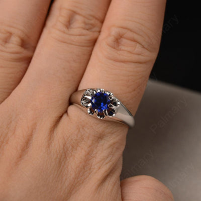 Vintage Sapphire Solitaire Engagement Ring - Palmary