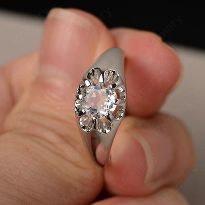 Vintage White Topaz Solitaire Engagement Ring - Palmary