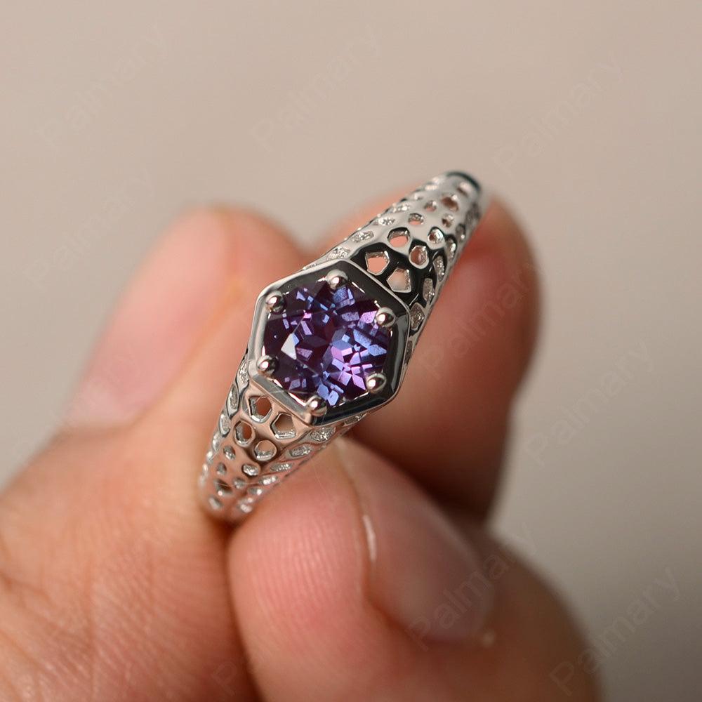 Vintage Alexandrite Hollow-out Ring - Palmary
