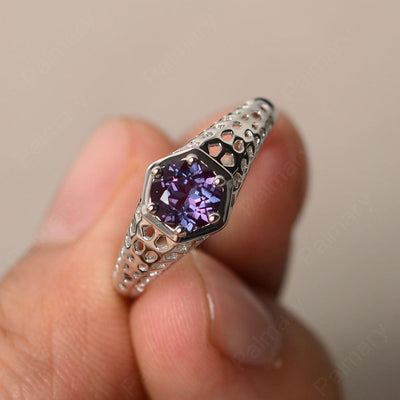Vintage Alexandrite Hollow-out Ring - Palmary
