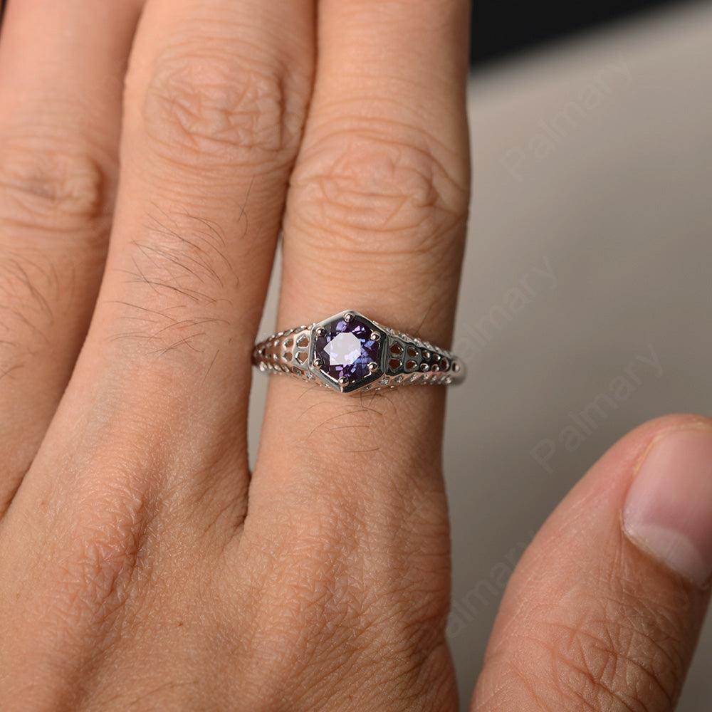 Vintage Alexandrite Hollow-out Ring - Palmary