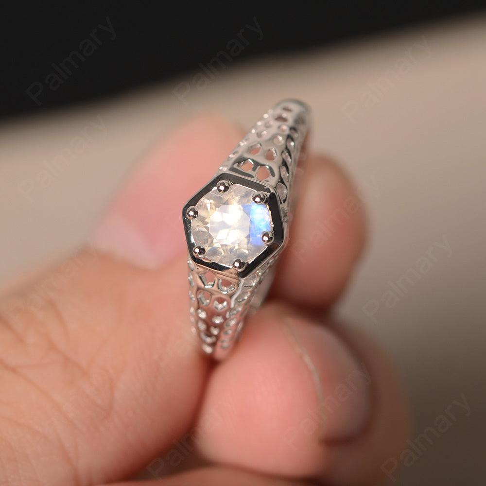 Vintage Moonstone Hollow-out Ring - Palmary