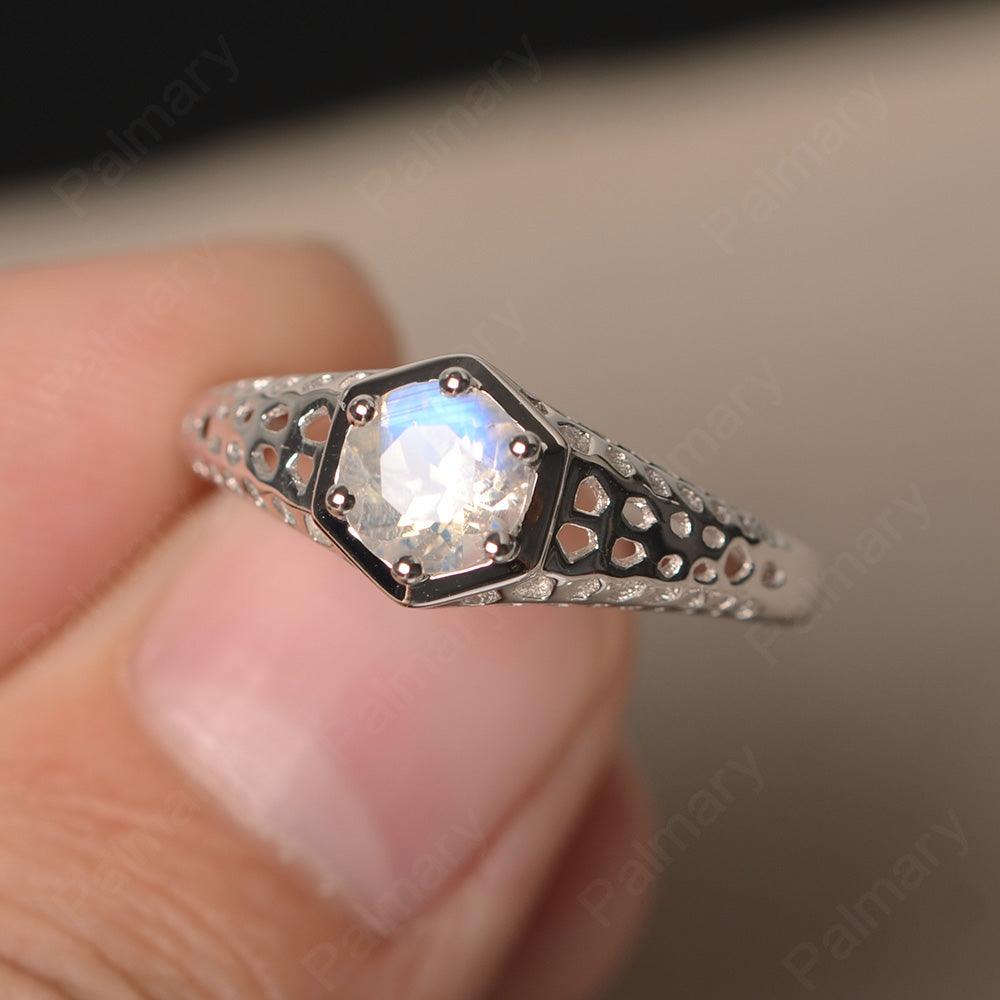 Vintage Moonstone Hollow-out Ring - Palmary