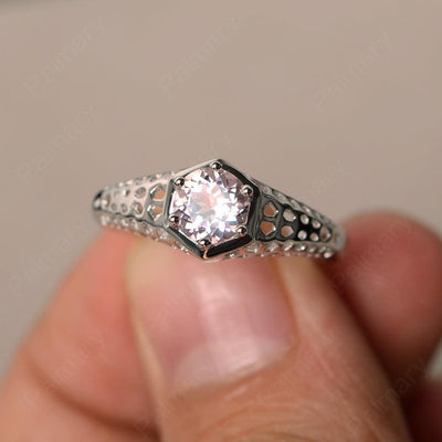 Vintage Morganite Hollow-out Ring - Palmary