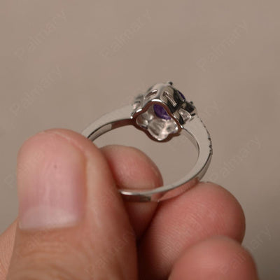 Round Cut Classics Amethyst Halo Rings - Palmary