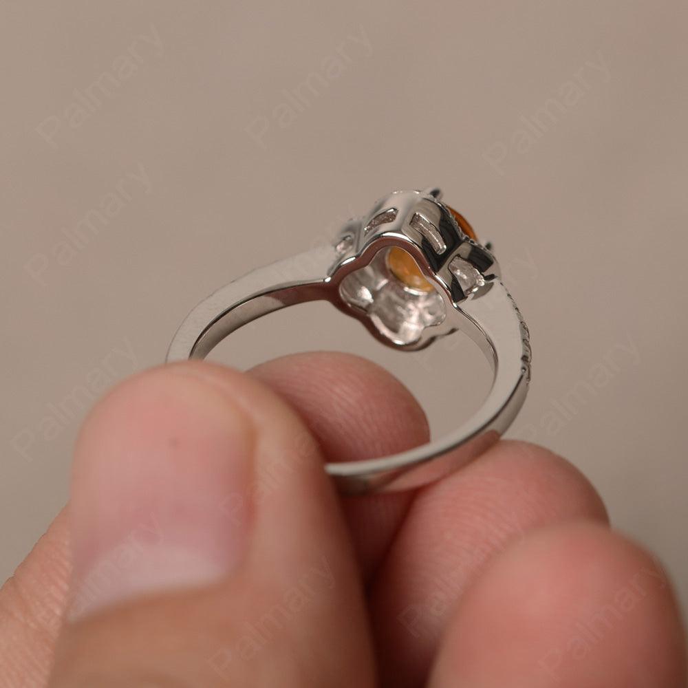 Round Cut Classics Citrine Halo Rings - Palmary