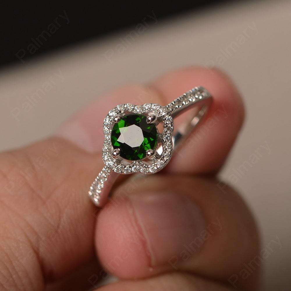 Round Cut Classics Diopside Halo Rings - Palmary