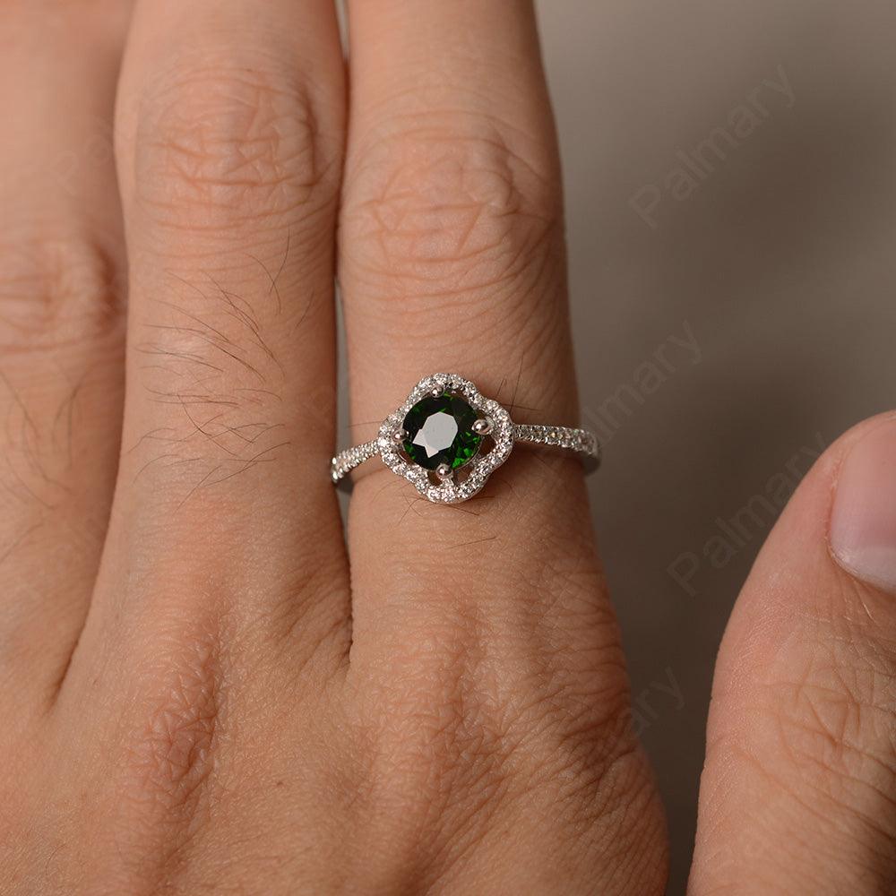 Round Cut Classics Diopside Halo Rings - Palmary