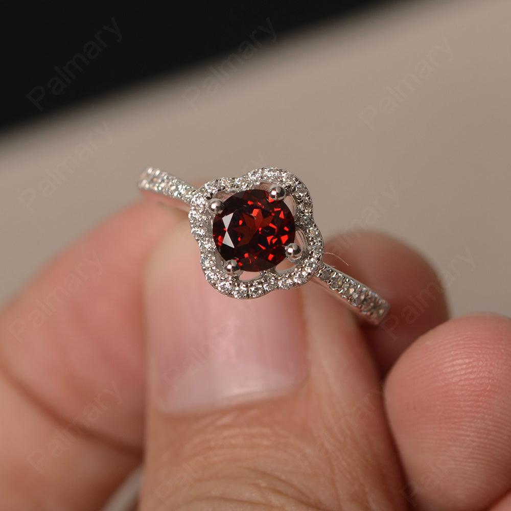 Round Cut Classics Garnet Halo Rings - Palmary