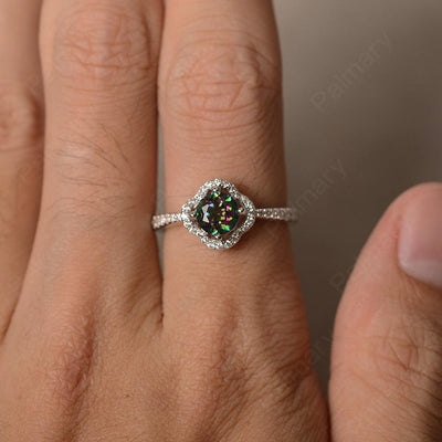 Round Cut Classics Mystic Topaz Halo Rings - Palmary