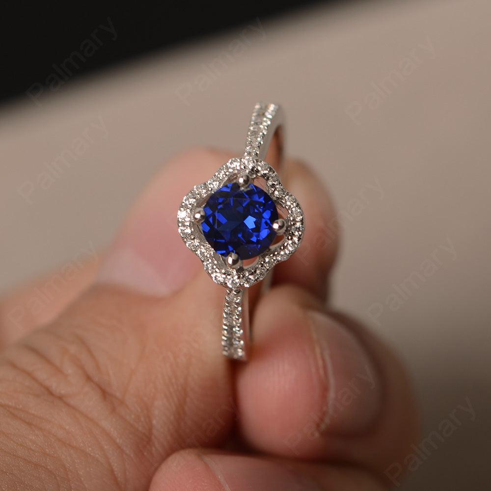 Round Cut Classics Sapphire Halo Rings - Palmary