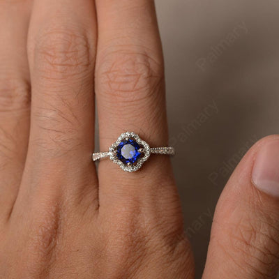 Round Cut Classics Sapphire Halo Rings - Palmary