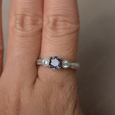 Unique Round Cut Alexandrite Engagement Rings - Palmary