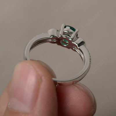 Unique Round Cut Emerald Engagement Rings - Palmary