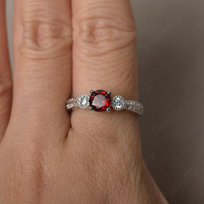 Unique Round Cut Garnet Engagement Rings - Palmary