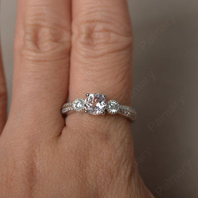 Unique Round Cut Morganite Engagement Rings - Palmary
