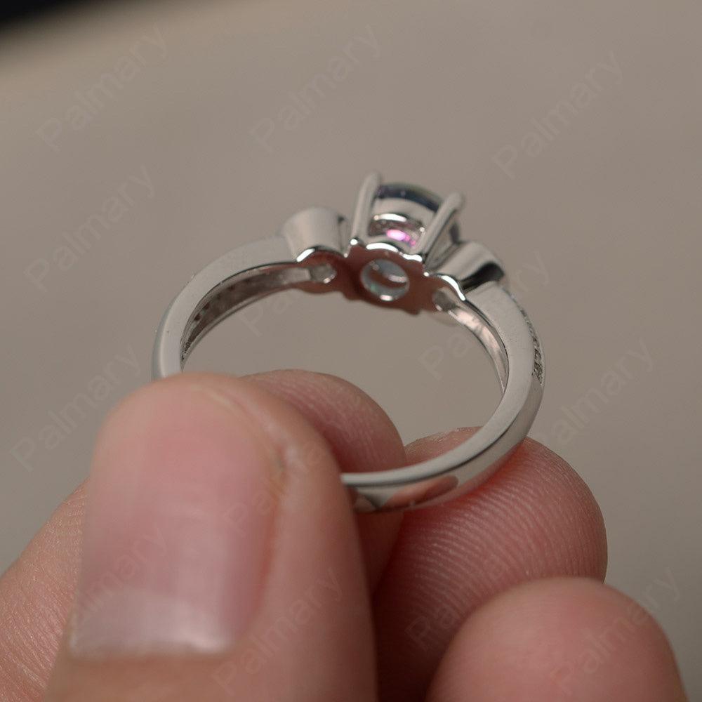 Unique Round Cut Mystic Topaz Engagement Rings - Palmary