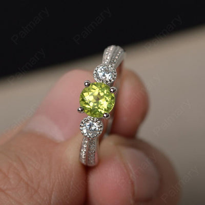 Unique Round Cut Peridot Engagement Rings - Palmary