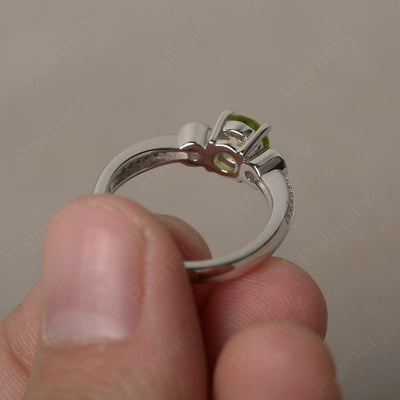 Unique Round Cut Peridot Engagement Rings - Palmary
