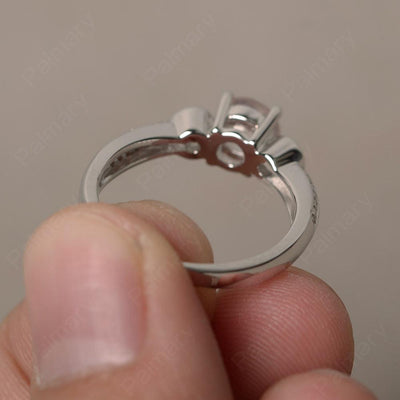Unique Round Cut Rose Quartz Engagement Rings - Palmary
