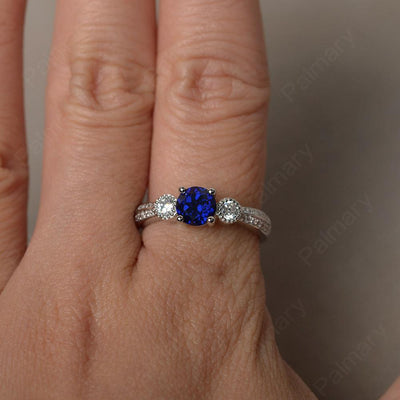 Unique Round Cut Sapphire Engagement Rings - Palmary